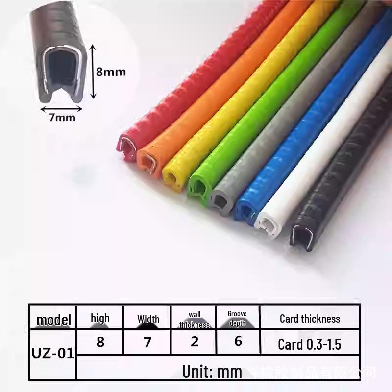 Декоративная U-образная стальная композитная полоса и противоударная резиновая полоса для края автомобильной двери