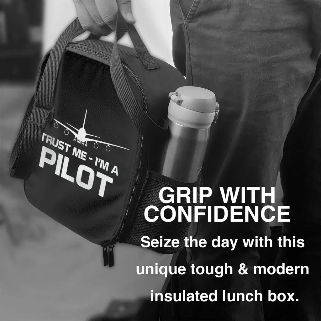 Trust Me IM A Pilot Insulated Lunch Bag for Plane Flying Aeroplane Aviation Gift Cooler Thermal Lunch Tote Office Work School