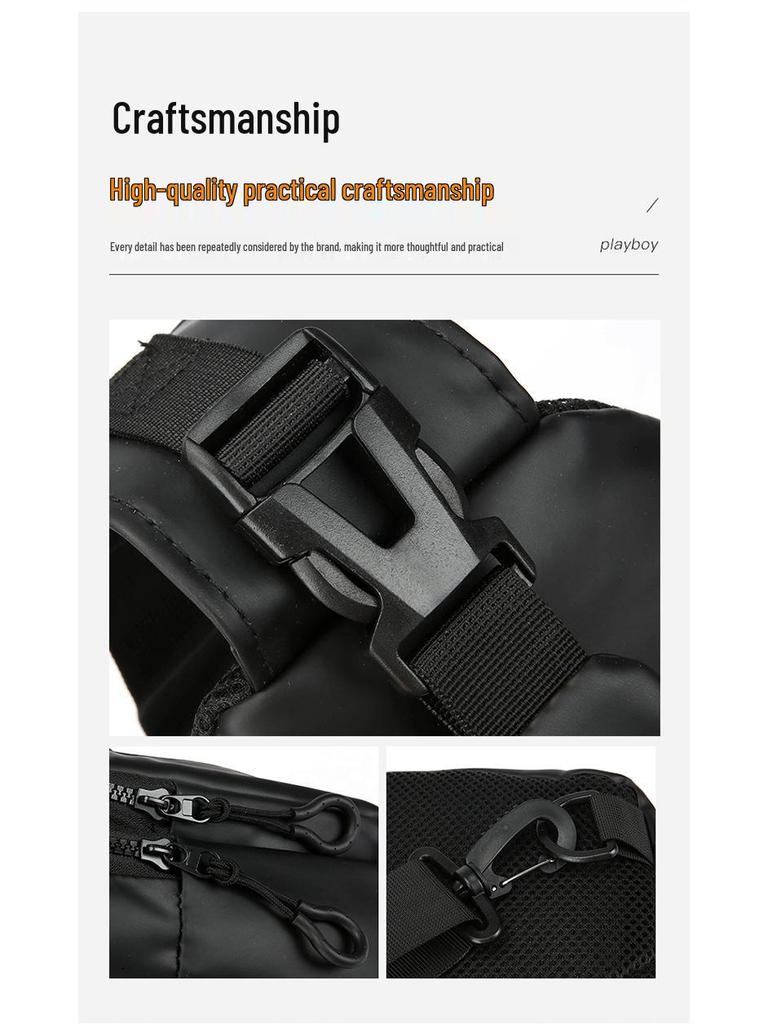 Men's Water-repellent Crossbody Chest Bag with USB Charging