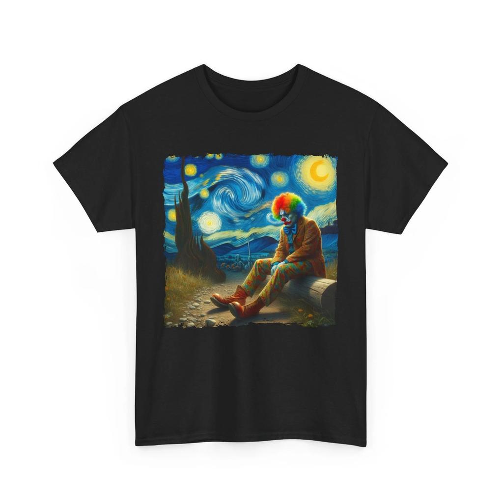 Clown Starry Night T-shirt Tops Tees Unisex | Starry Night Inspired Artistic Tee
