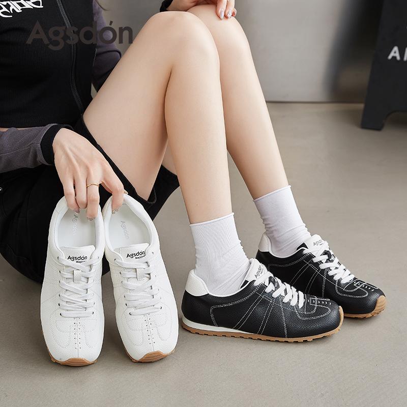 Augustine White German Training Shoes Women's 2025 New Autumn Great-looking Soft-soled Flat-soled Forrest Gump Casual White Shoes