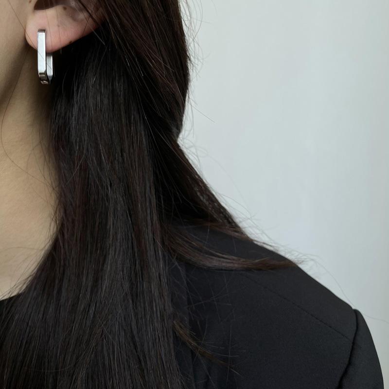 1 Pair High Polished Stainless Steel Hoop Earrings For Women/Men Geometric Allotype Ear Buckles Hip Hop Party Creative Jewelry