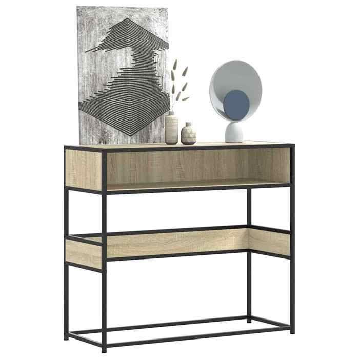 VidaXL Table console chêne sonoma 90x35x80 cm bois d'ingénierie, table, table d'appoint, table de couloir, table d'entrée, 849170