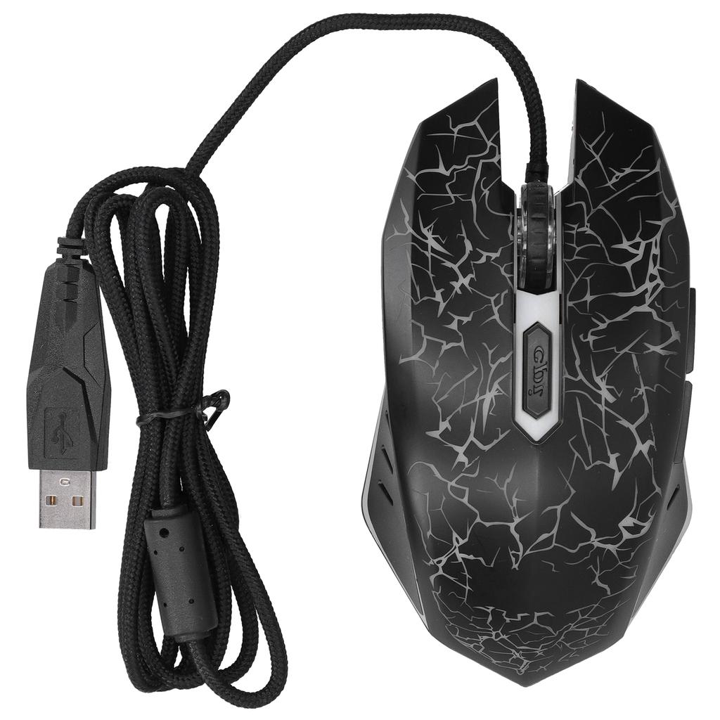 Mouse Wired Colorful Glowing Gaming USB Ultra Accuracy Internet Computer Accessories(Black )