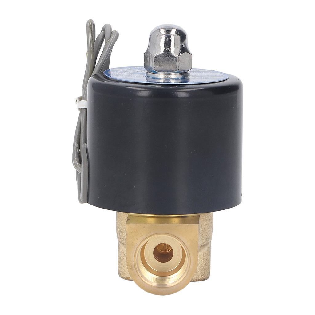 3 5in Elektrisches Magnetventil Messingstruktur Kupferspule Gummidichtung 2 Anschlüsse Normal geschlossen Magnetventil DC24V