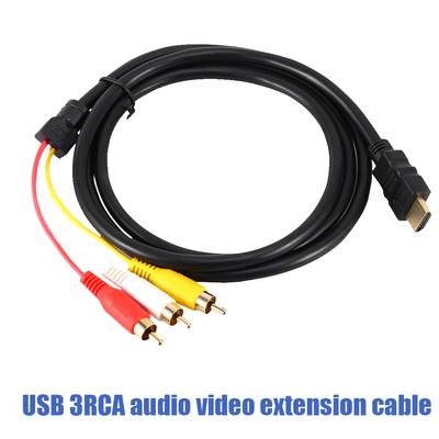 1.5M 5Ft HD 1080P HDMI Male To 3 RCA AV Audio Video Converter Cable Cord Adapter