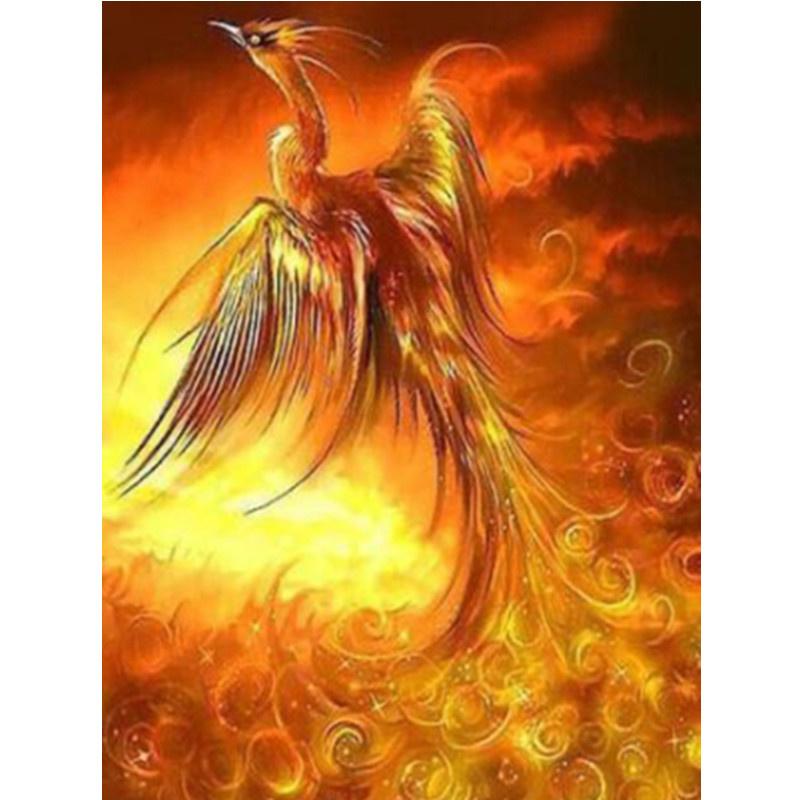 Pittura diamante 5D fai da te Fiamma Phoenix Diamante Ricamo Kit punto croce Completo strass Mosaico Decorazioni per la casa