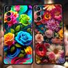 Colorful Flower Phone Case for Samsung Galaxy S24 S23 S22 S20 S21 FE Ultra S10 S10E S9 S8 Plus 5G Silicone Cover Capas Funda Bag