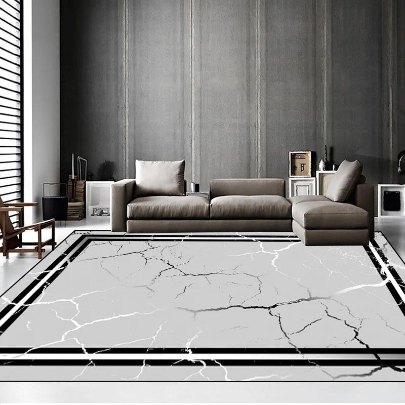 Grauer Teppich im Retro-Stil für großes Wohnzimmer, Minimalismus, Salon-Tischbereich, Rutschfeste Schlafzimmer-Fußmatte 200x300, Dekoration Zuhause