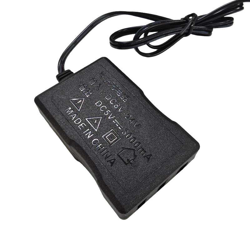 12V 24V to 5V Portable USB Power Adapter 3 Charging Ports Battery Clip for Car Truck Camping Emergency Use