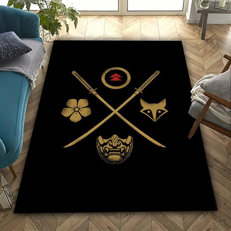 Bushido Spirit Slavnostní Samurajské Vzory Koberec Ložnice Obývací Pokoj Kancelář Velká Protiskluzová Podložka Domácí Dekorace Koberec Pěkný Dárek pro Přátele