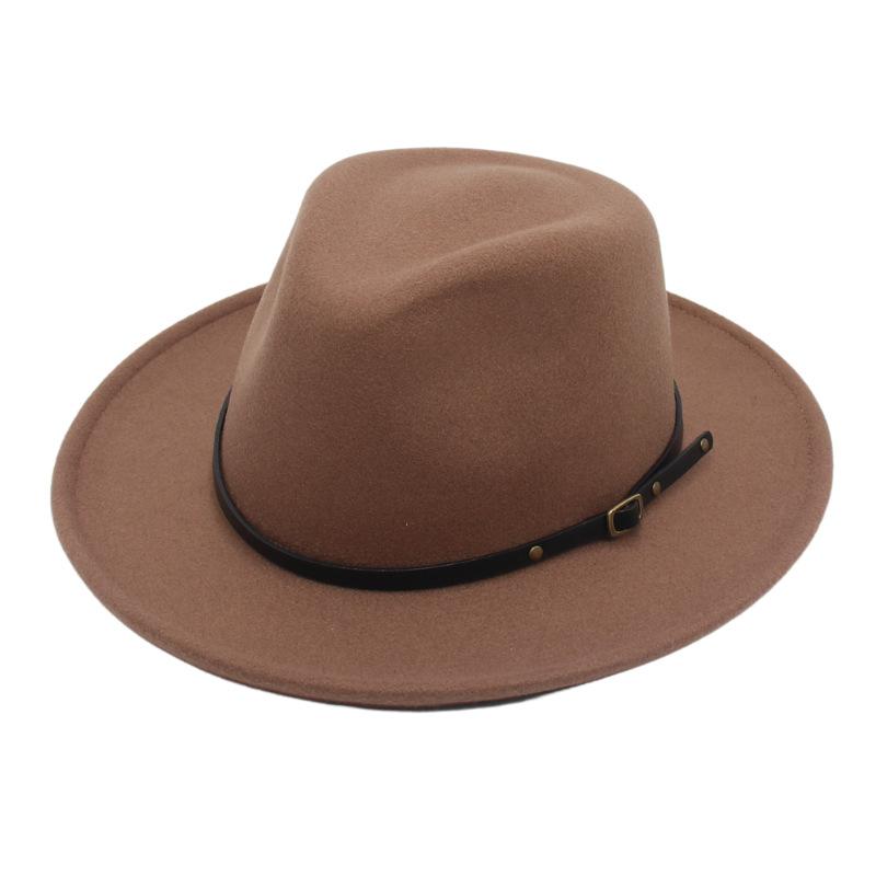 Fedora Top Hat Small Black Belt Accessories Model Walk Show Felt Hat Jazz Dance Dress Up Hat