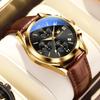 OLEVS Men's Watch, Stylish Ultra-Thin Leather Strap, Quartz Movement, Analog, Date Display, for Men