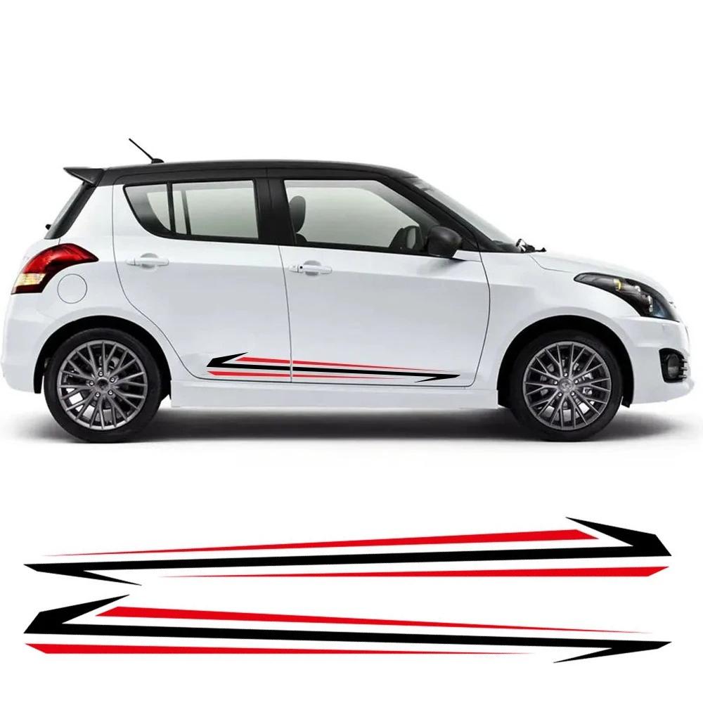 2PCS Car Door Side Stripes Stickers For Suzuki Swift Sport Styling Vinyl Decals Auto Body Tuning Decoration Stickers Accessories