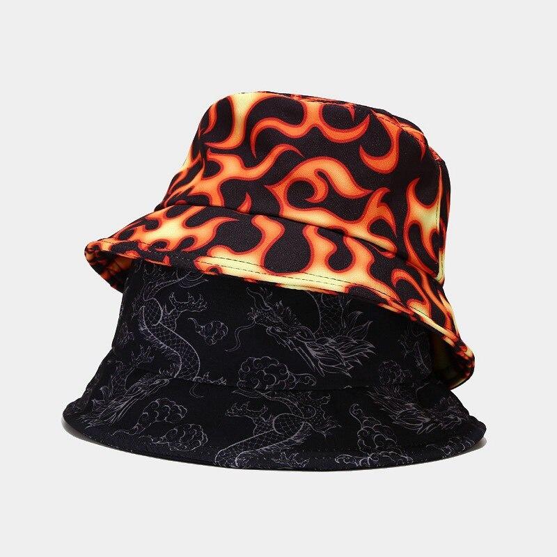 Blue Sky Clouds Flame Bucket Hat 