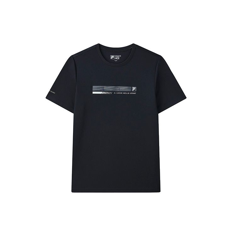FILA Classic Logo Casual Sports Round Neck Short Sleeve T-Shirt Men Tops Legendary-Blue F11M122117FNV M