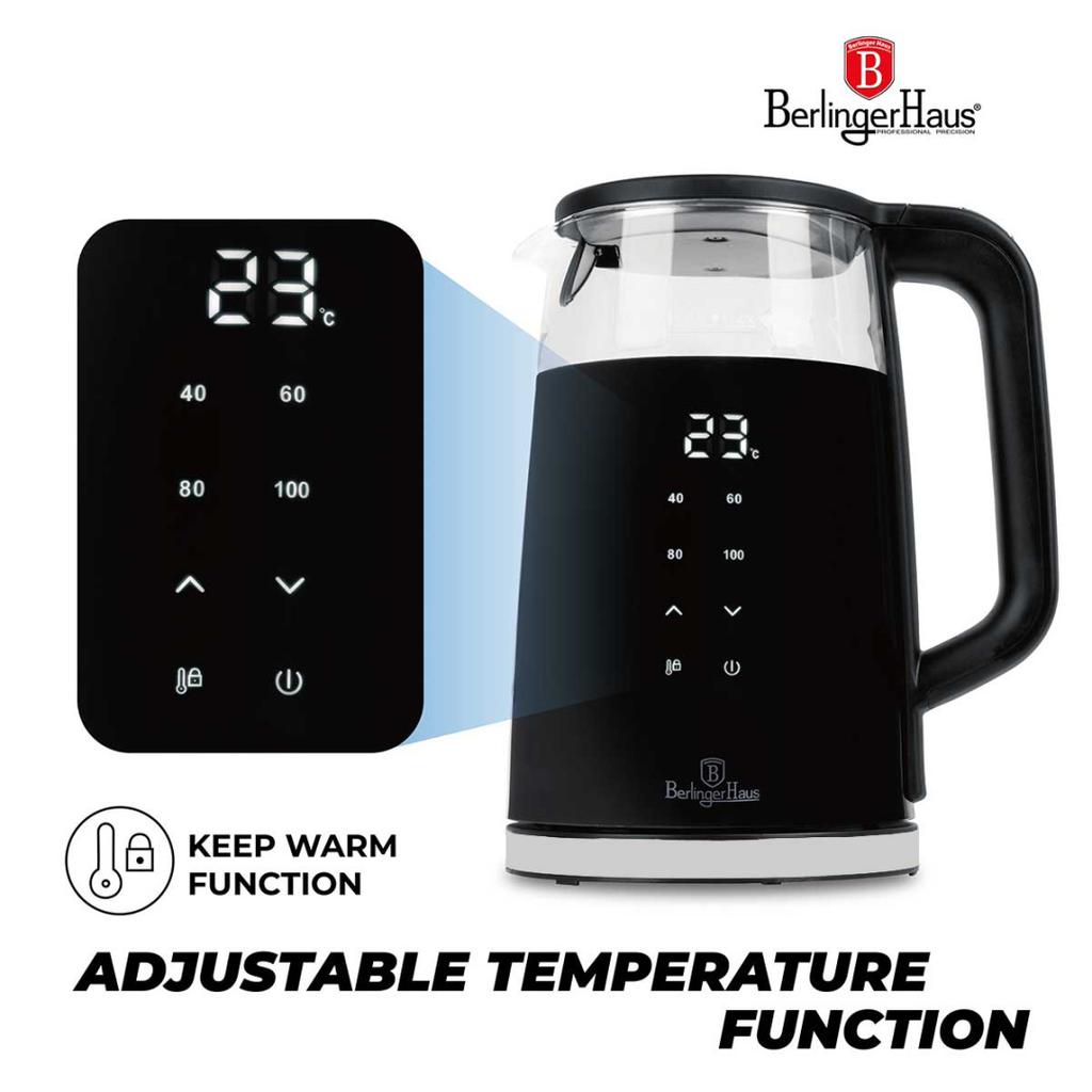Elektrická rychlovarná konvice 1,7 l Berlinger Haus Bh-9476 Matná černá