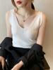 Ice Silk T-shirt Knit Bottoming Camisole Tank Top Women's Summer Inside V-neck Slim Outer Sleeveless Tops