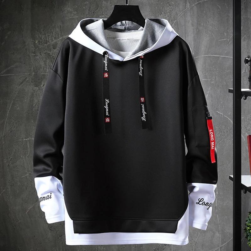 

Fashion Men s Hoodies Hip Hop Hooded Sweatshirts Men s Streetwear Casual Outdoor Breathable Pullovers Fashionable S чёрный