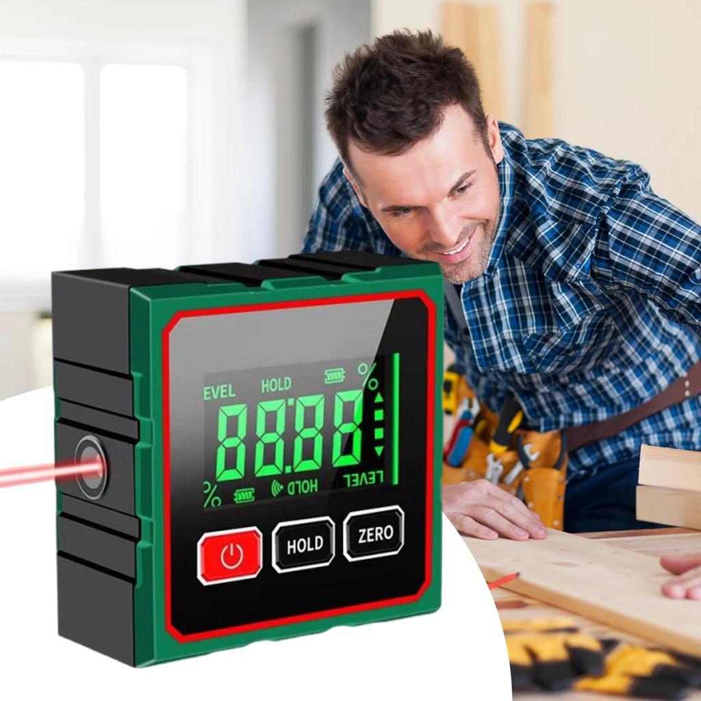 Digital Angle Gauge LCD Digital 4-side Magnetic Level Gauge Waterproof Angle Finder For Outdoor Workshop Construction