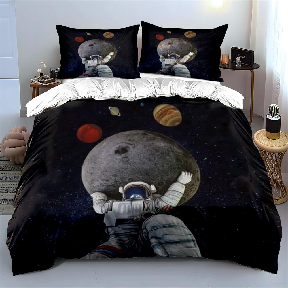 Astronaut and Planets Space Theme Bedding Bedding set (1 duvet cover, 2 pillowcases, duvet not included)