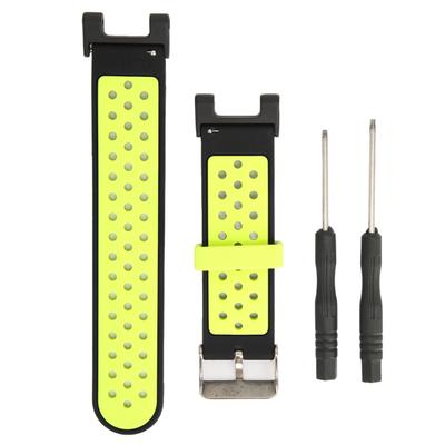 Vented Pin Buckle Bracelet Silicone Watchband with Screwdriver for Amazfit TRex TRex Pro Watch(Black Green )
