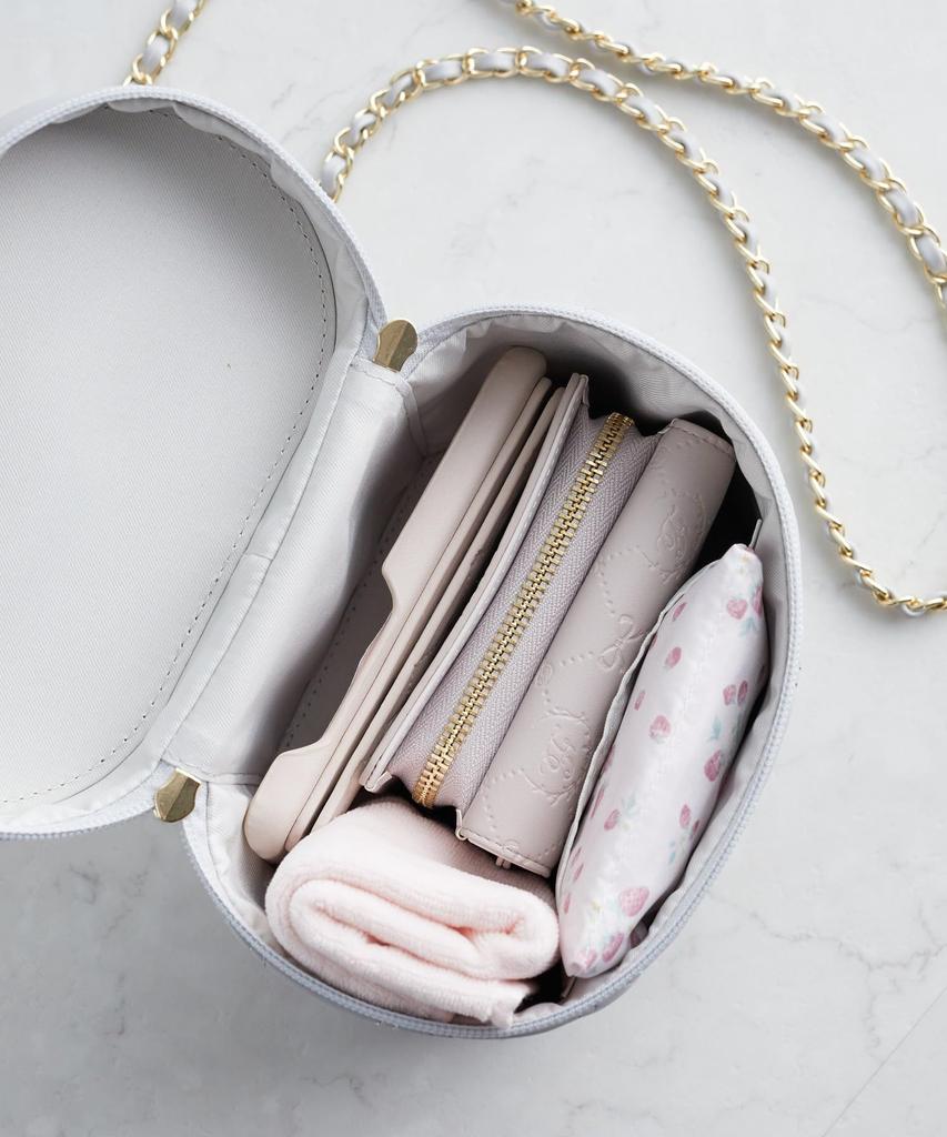 Maison de Fleur gesteppte Würfel-Umhängetasche mit Schleife, Damen, Rosa