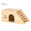 Hamster Platform Villa Double Layer Harmless Pet Toy Solid Wood Dwarf Hamsters House Climbing Play Hut Chews for Home