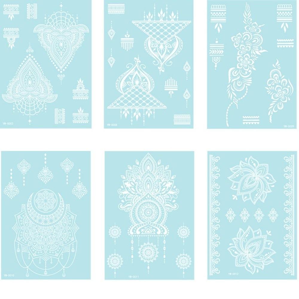 6 Sheets Lasting Mandala Temporary Tattoos Glow In the Dark Lace Fake Tattoos  Arm