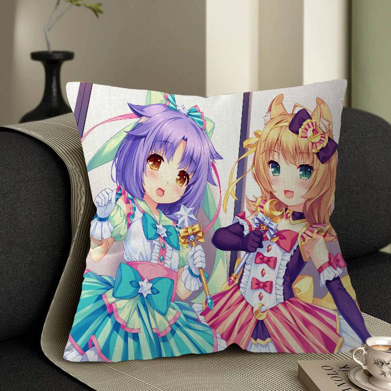 N-Nekopara Anime Cushion Cover Pillow Cover Decor Pillowcase Printed Cushion Case For Couch