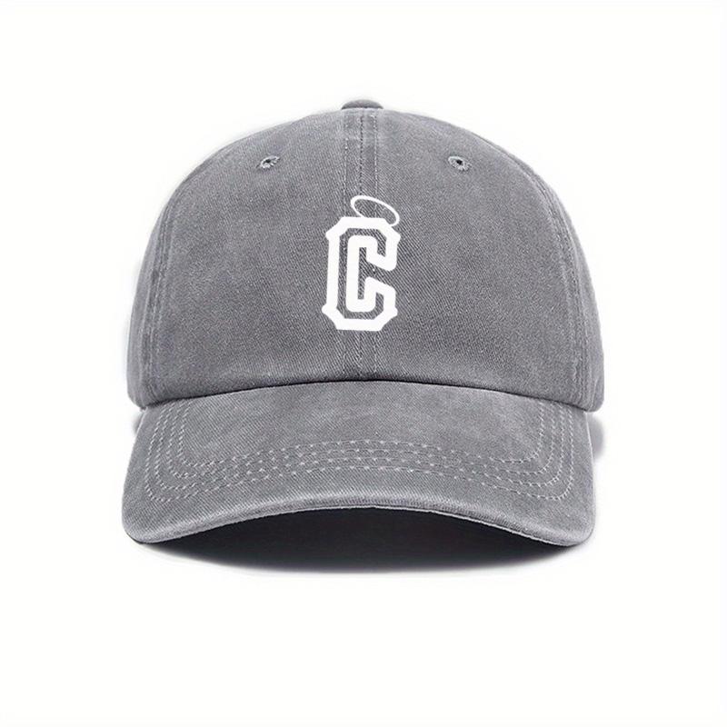 Washed Denim Baseball Cap Outdoor Casual Printed Hat Men and Women Same Style Korean Style Sun Hat Sports Peaked Cap