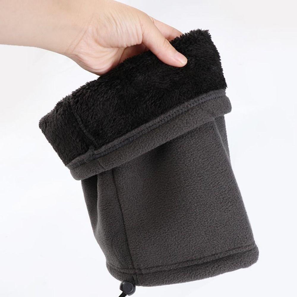 Masque Facial de Camping Couleur Unie Chaud Velours Cordon de Serrage Écharpe Cyclisme Écharpe Polaire Polaire Unisexe