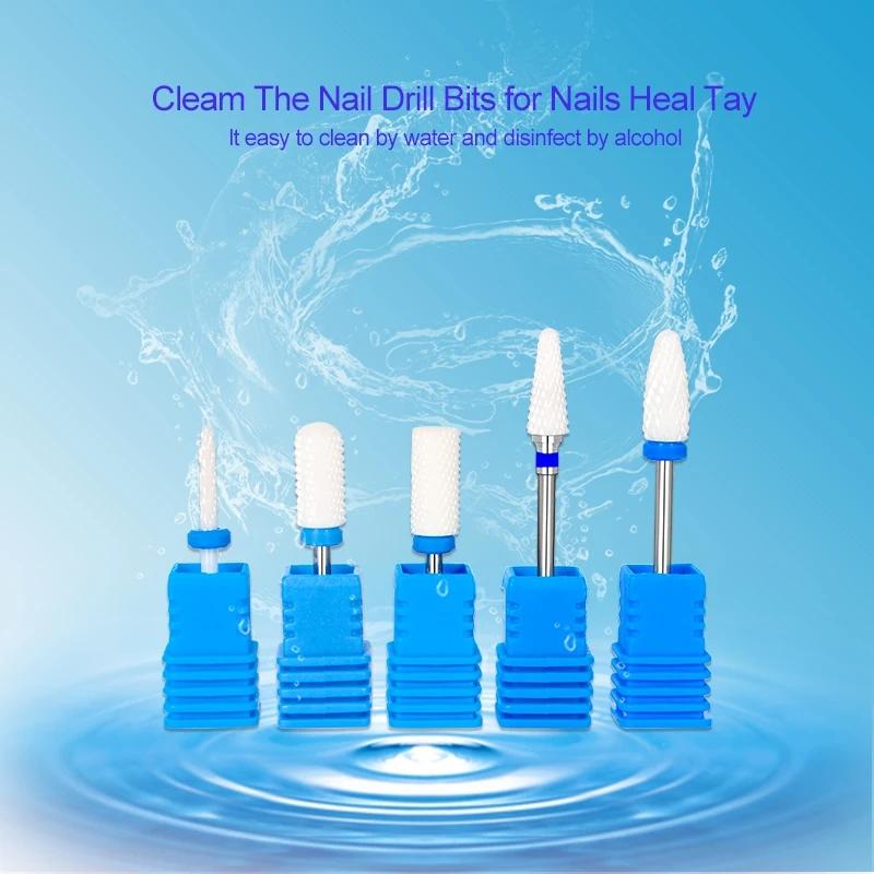 5 PCS/Set Ceramic Nail Drill Bits Electric Drill Machine Nail Cutter Bits Nails Accessories Tools For Manicure Pedicure Tools