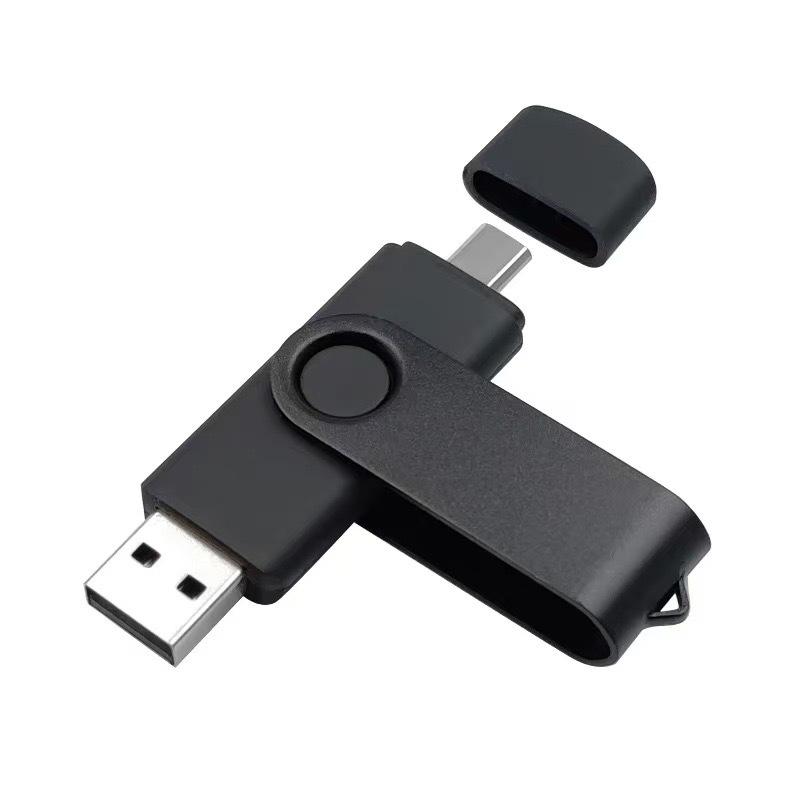 

Rotating Dual-Use USB Flash Drive: 32GB, 16GB, 8GB High-Speed Business Gift 2GB чорний