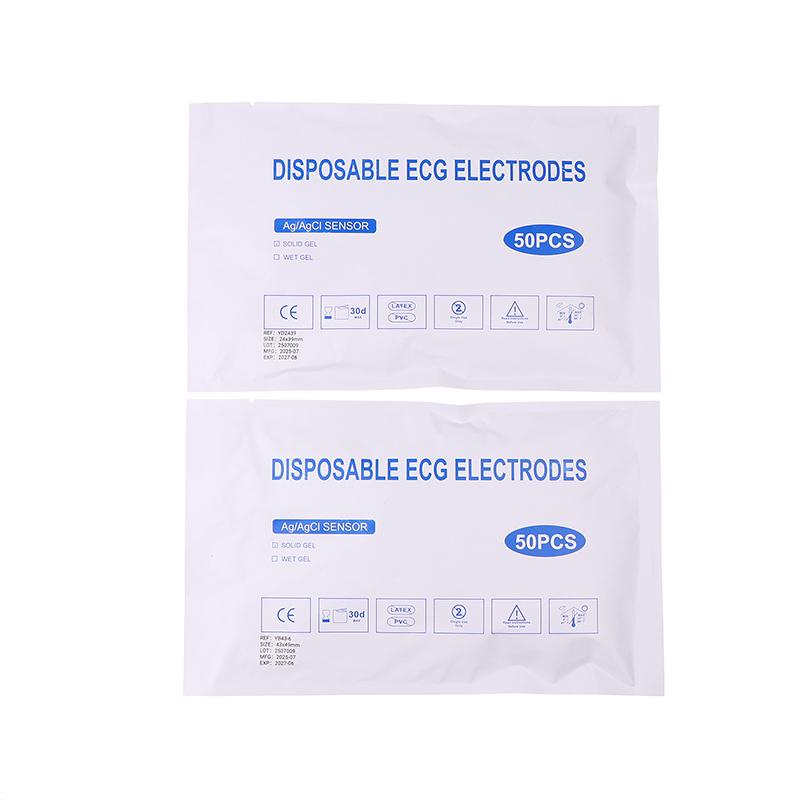 50Pcs Each Bag 2439 White Foam Disposable Ecg Electrode Pads Medical Patch Ecg Ekg Accessories For Pediatric Patient Size