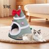 Warm Sleeping Bed for Cats Christmas Tree Cat Bed, Plush Cave with Removable Cushion, Non-slip Cute Pet Bottom, Cozy House Indoor Kittens Winter