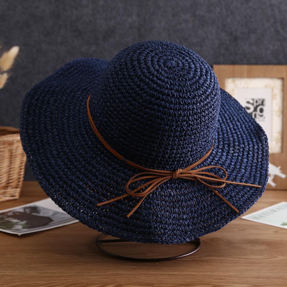 Supply Foldable Female Chapeau For Lady Wide Brim Beach Hat Summer Hat Raffia Straw Hat Sun Hat