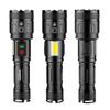 XHP160+COB Strong Light Torch Outdoor TYPE-C USB Rechargeable Flashlight Aluminum Alloy IPX5 Waterproof LED Lamp With Side Light