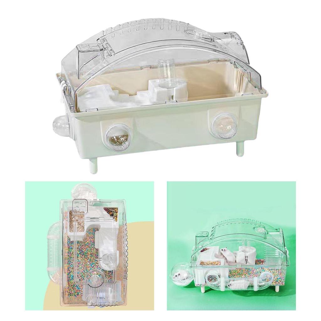 Compact Rodent Habitat with Adjustable Roof for Small Pets