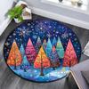 Winter Forest Round Area Rug,Carpet Rug for Living Room Bedroom Sofa Playroom Decor,Non-slip Floor Mat