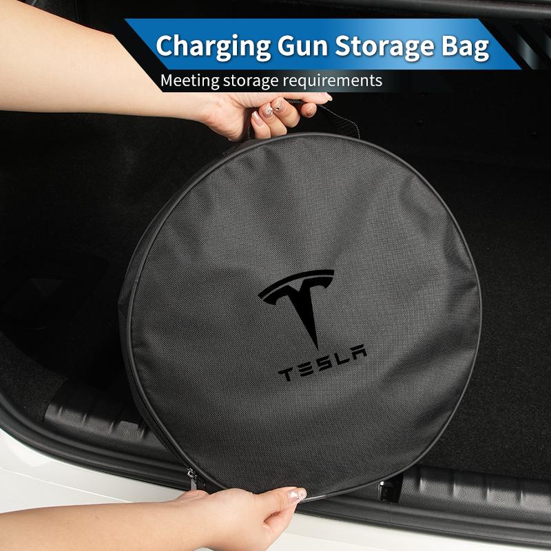 EV Car Valve Charging Cable Storage Box Electric Vehicle Charger Cables Carry Bag For Tesla Model 3 Y S X 2021 Roadster