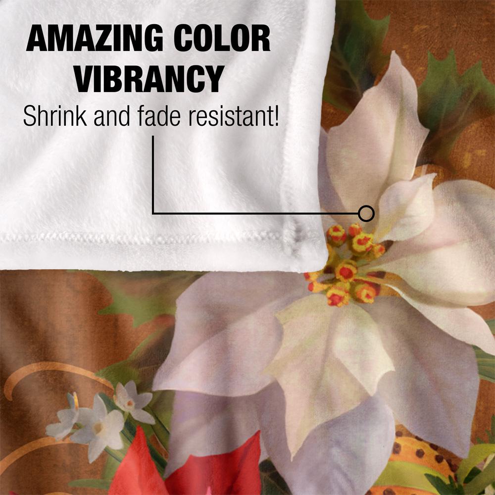 JQ Licensing Silky Poinsettia Supersoft Blanket