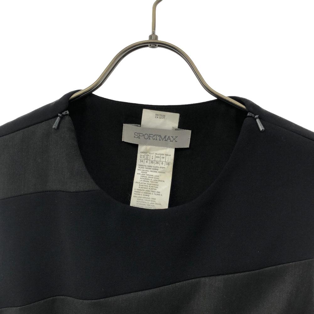Sportmax Color Scheme No Sleeve One Piece 38 Black X Gray Women Used