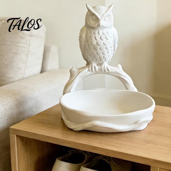 Talos 3D Printed Owl Storage Tray, Large Capacity & Branch Jewelry Tray for Earrings Keys Coins, Decorative Desktop Organizer Home Entrance