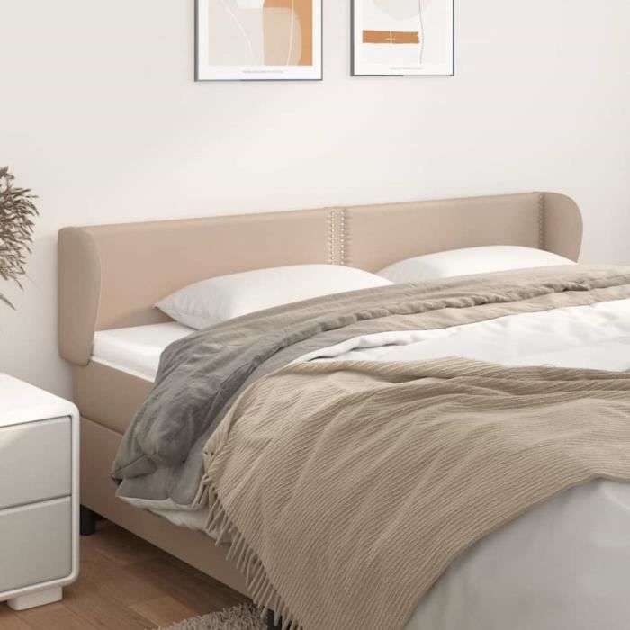 VidaXL Tête de lit avec oreilles Cappuccino 183x23x78-88 cm Similicuir3117111