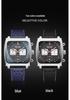Sanda Men's Chronograph Quartz Watch: Square Dial, Three Eyes, Six Hands, Luminous, Calendar, Waterproof.