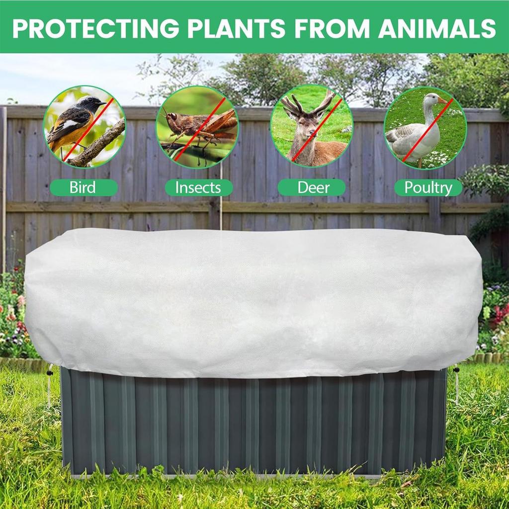 Raised Bed Plant Cover Raised Bed Bird Netting Barrier Screen With Drawstring Freeze Protection Frost Mesh Barrier Screen For