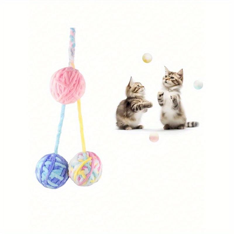 1PC Plus Cat Teaser Ball Multi-Colored Cat Fuzzy Balls&Yarn Soft Interactive Cat Toys For Indoor Cats Self Play, Cat Supplies