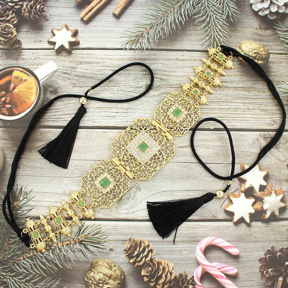 Brățară de damă de modă, bijuterii, curea, lanț de talie cu franjuri, bijuterii de mireasă de culoare aurie