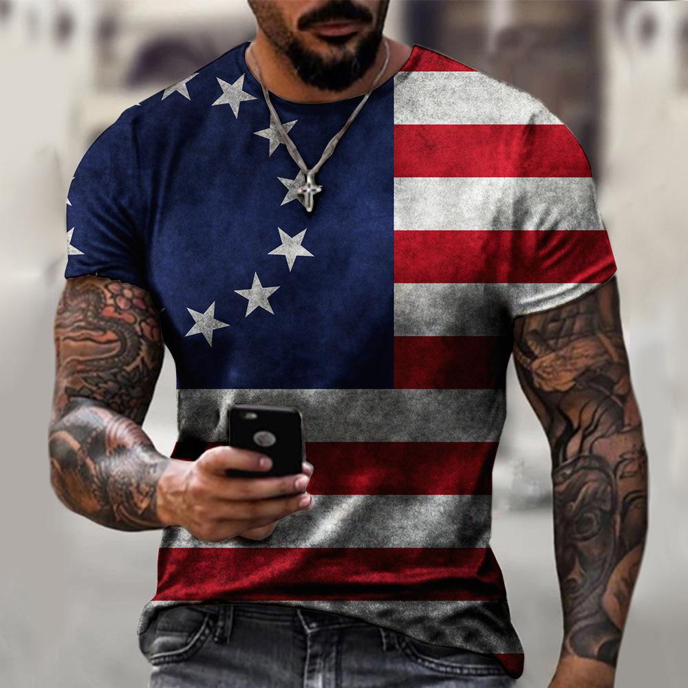 Men's Casual Printed Short Sleeve Loose Comfort Top T-Shirts Men’s